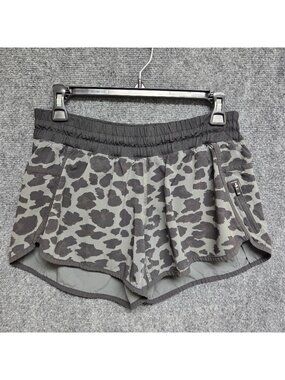 Lululemon Tracker Short Womens 8 Cherry Cheetah Slate Black Lined Athetic Casual